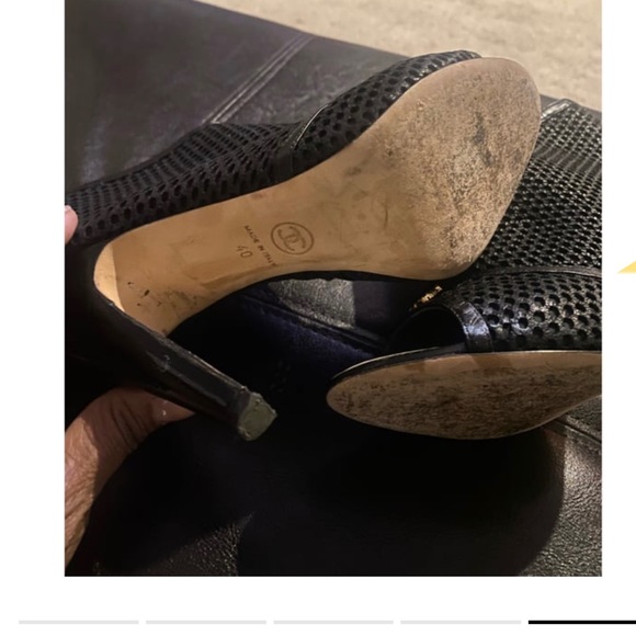 Authentic Chanel Open Toe Booties sz Euro 40 US 8.5-9 - Picture 5 of 11